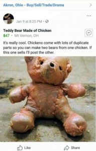 Make sure to roast your chicken bear before eating him 